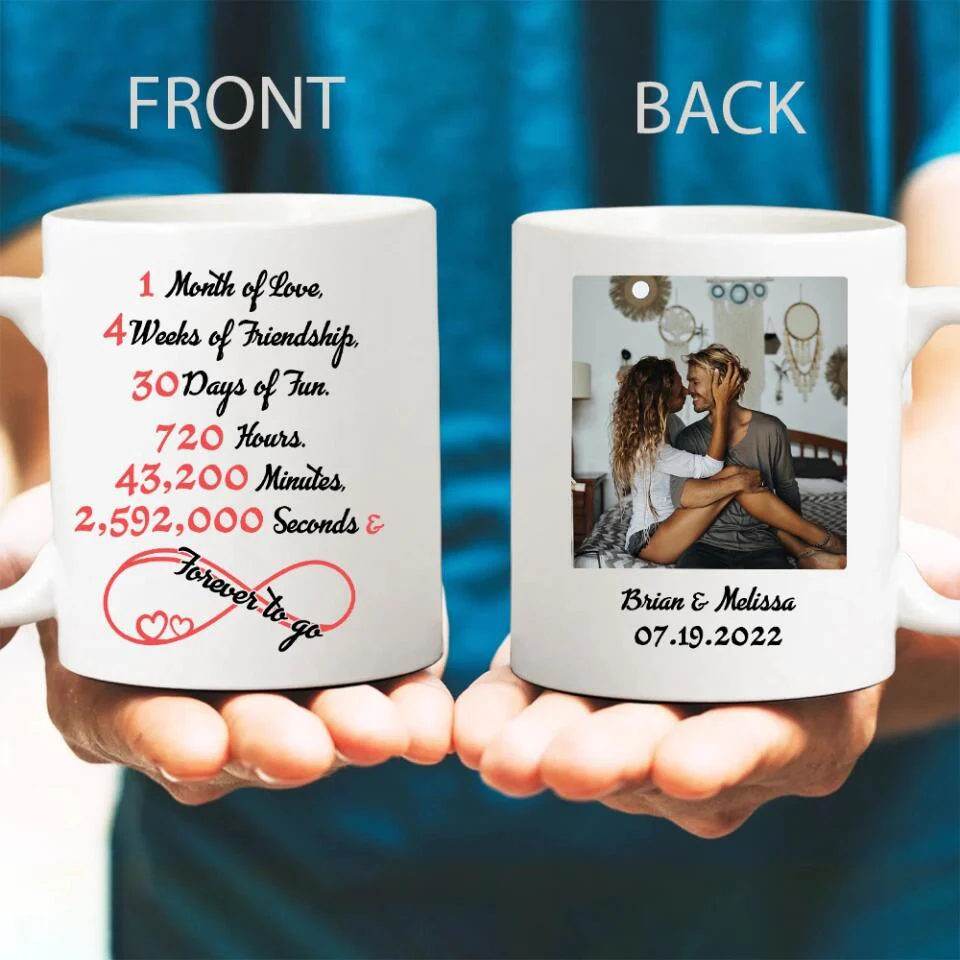 1 Month Of Love - Personalized Mug - Best  Anniversary Gifts For Him/Her - Image 3