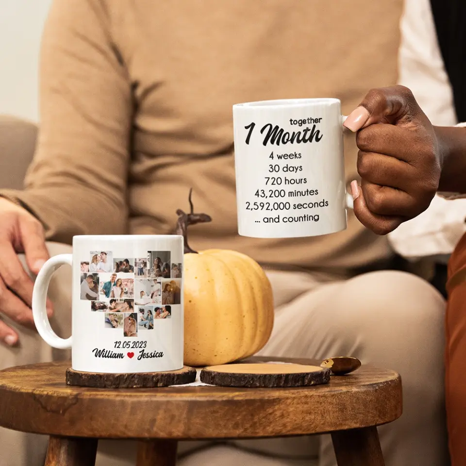 1 Month Together - Personalized White Mug - Anniversary Gift for Couples - Image 7
