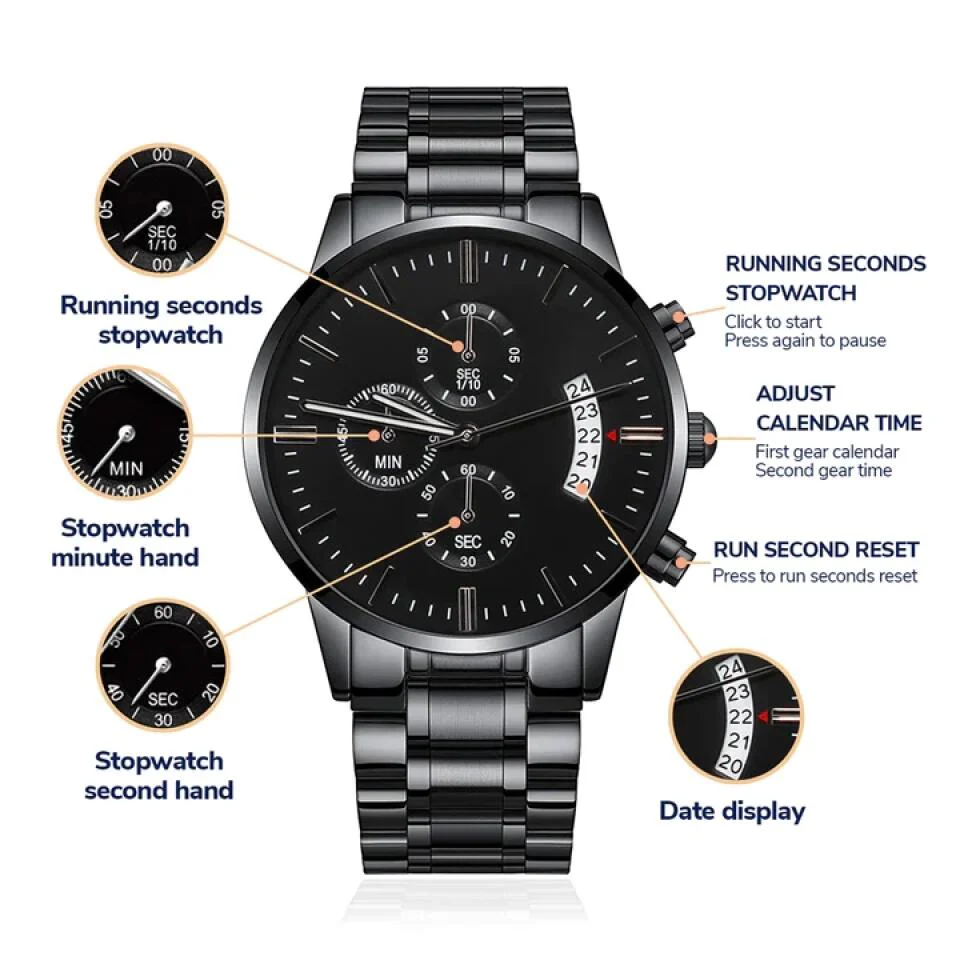 1 Year And We've Only Just Begun - Personalized Stainless Steel Watch - 1 Year Anniversary Gift - Image 14