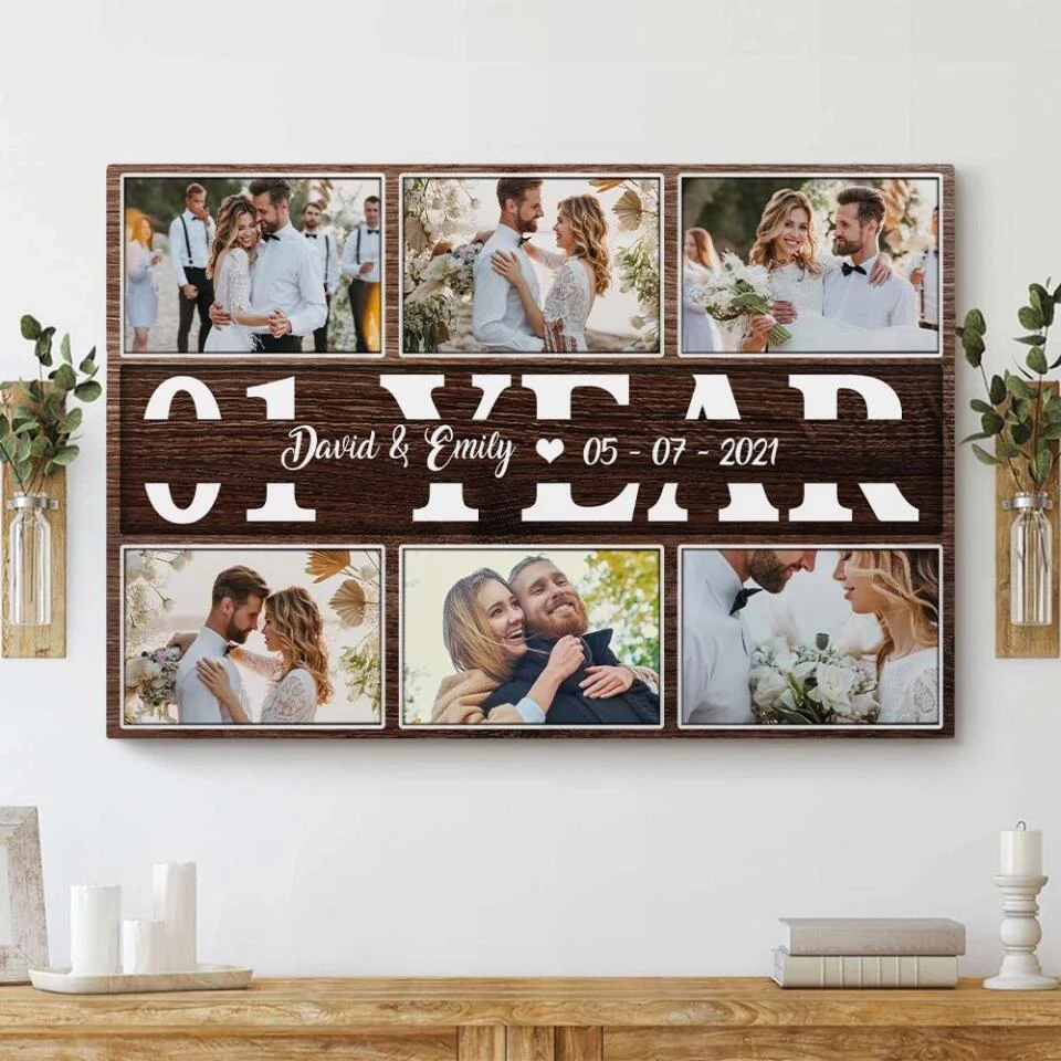 1 Year Anniversary Custom Canvas Poster Valentine's Day Gifts For Couples - Image 12