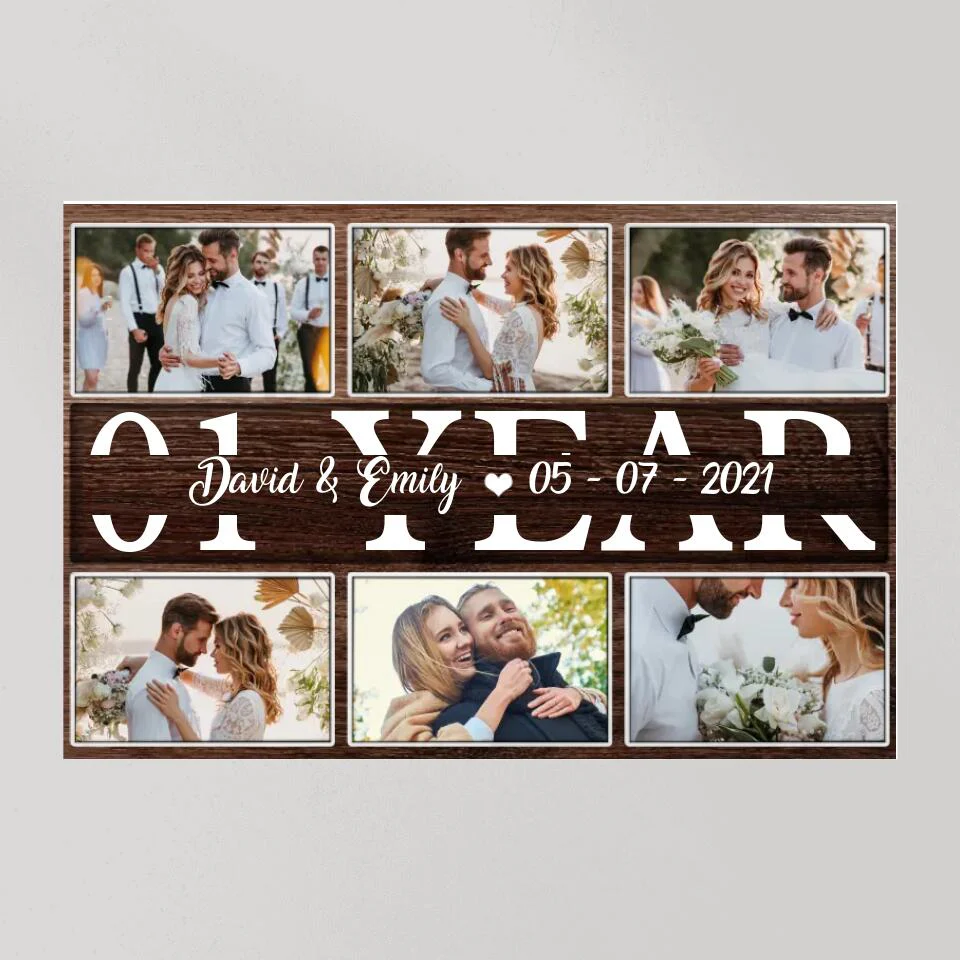 1 Year Anniversary Custom Canvas Poster Valentine's Day Gifts For Couples - Image 8