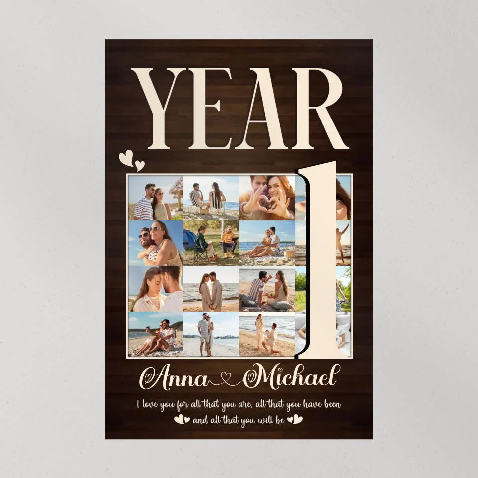 1 Year I Love You For All That You Are Custom Canvas Poster 1 Year Anniversary Gift For Couples - Image 7