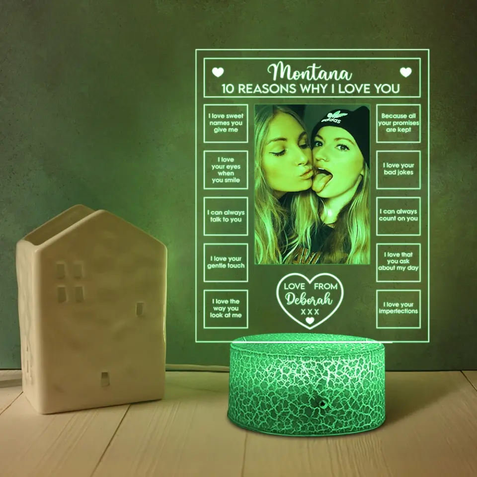 10 Reasons Why I Love You -  Personalized 3D LED Light - Sweet Gift For Couples - Image 8