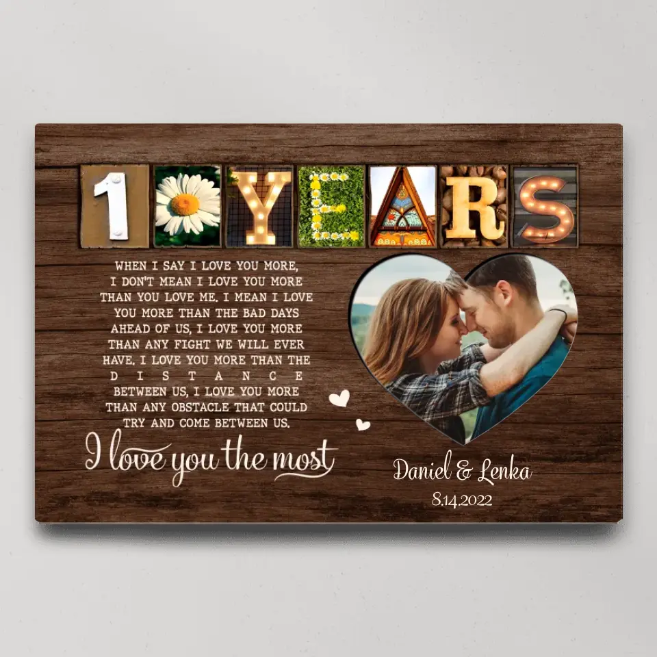 10 Years Anniversary - Personalized Canvas Poster - Gift For 10 Years Anniversary | 307IHPNPCA878 - Image 2