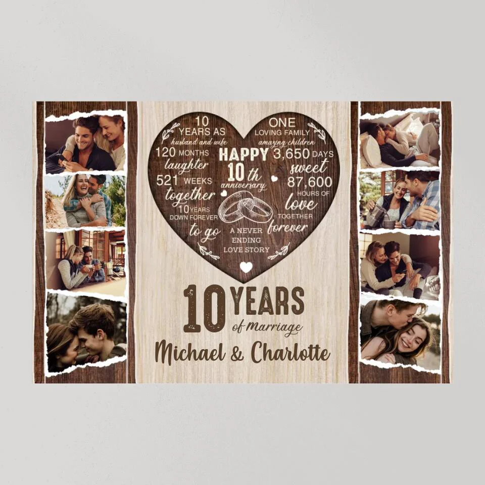 10 Years Of Marriage Love Message Custom Canvas Poster Anniversary Gift For Couples - Image 10
