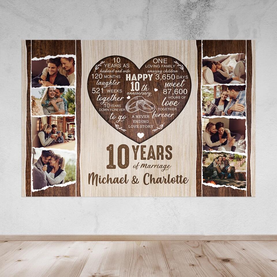 10 Years Of Marriage Love Message Custom Canvas Poster Anniversary Gift For Couples - Image 12