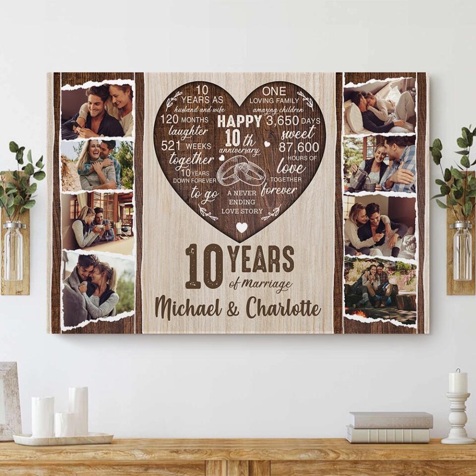 10 Years Of Marriage Love Message Custom Canvas Poster Anniversary Gift For Couples - Image 5