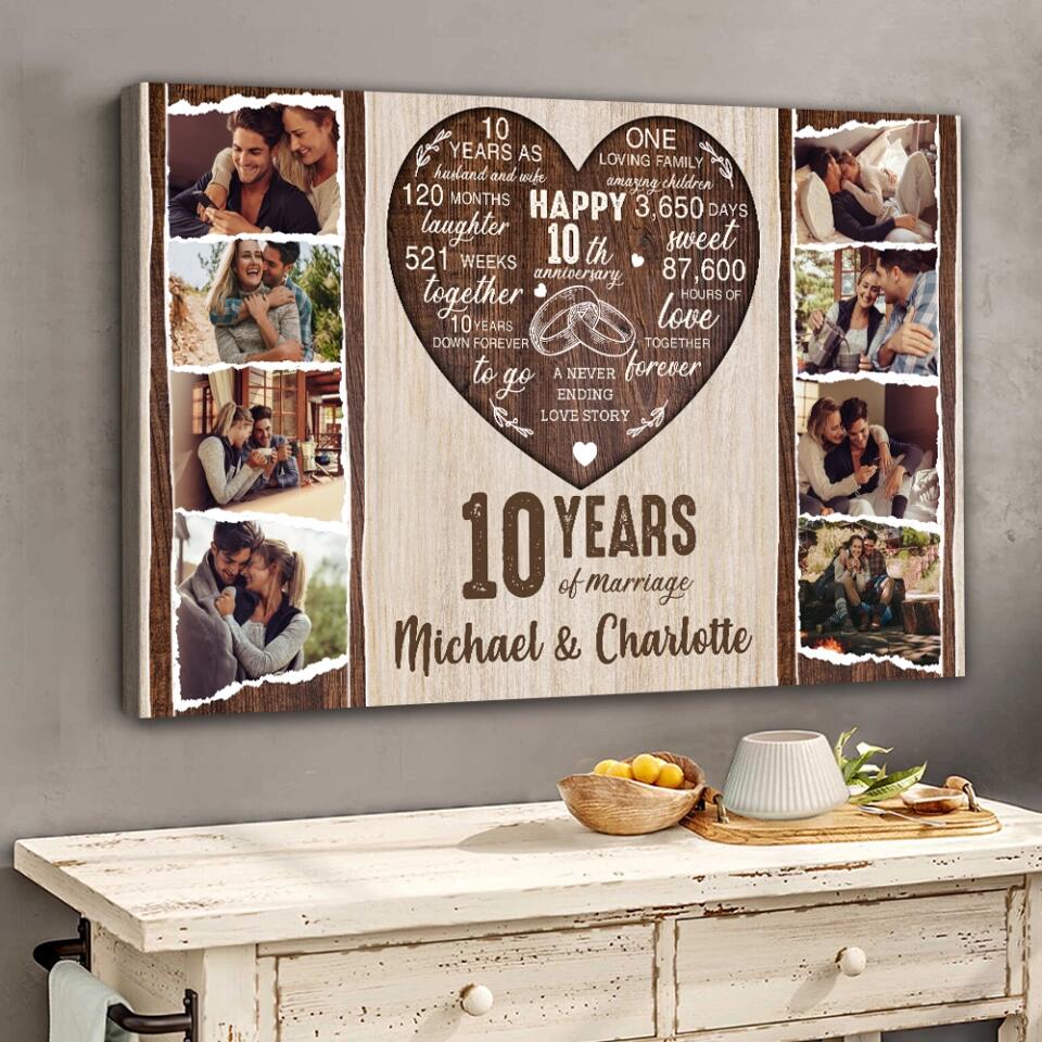 10 Years Of Marriage Love Message Custom Canvas Poster Anniversary Gift For Couples - Image 6