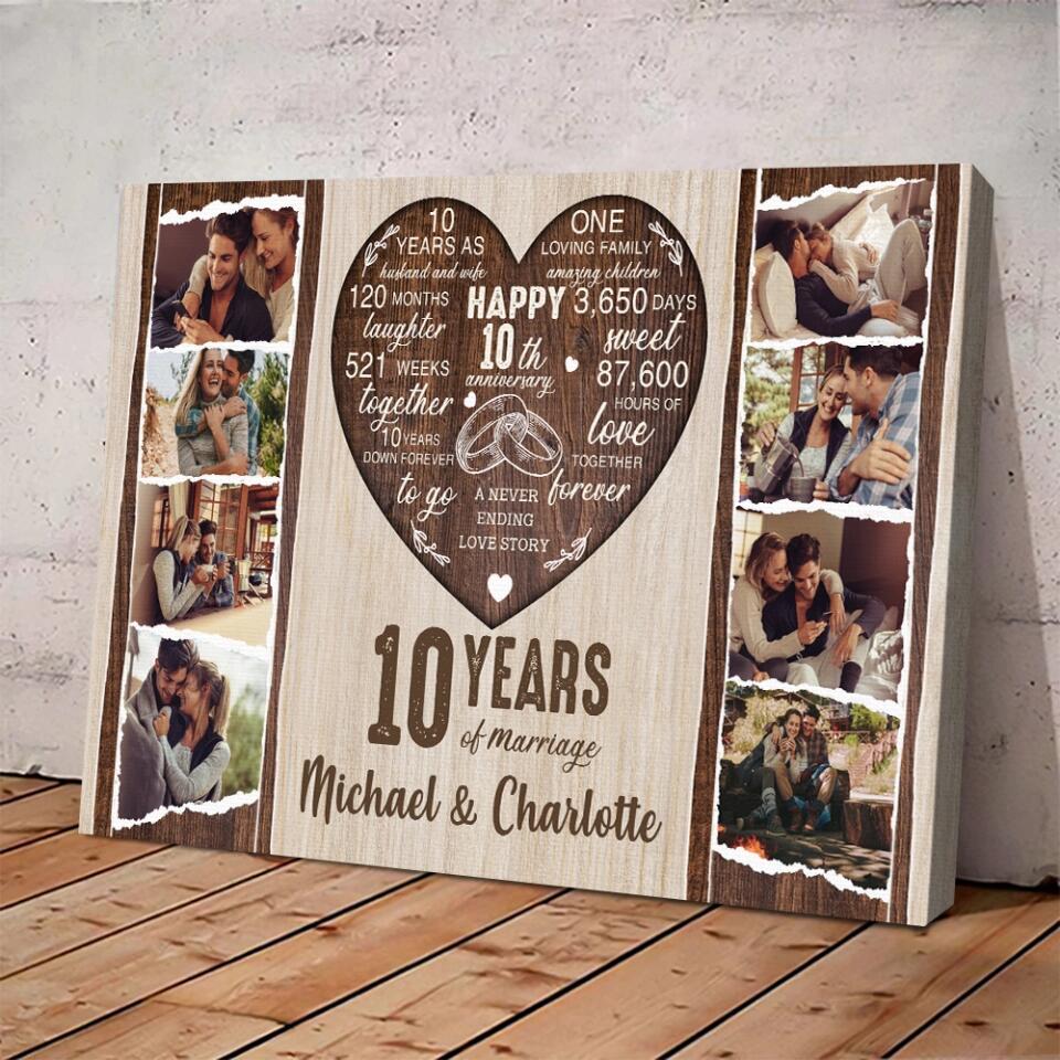 10 Years Of Marriage Love Message Custom Canvas Poster Anniversary Gift For Couples - Image 7