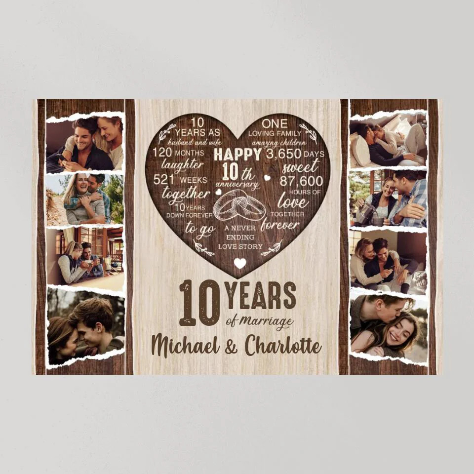 10 Years Of Marriage Love Message Custom Canvas Poster Anniversary Gift For Couples - Image 8