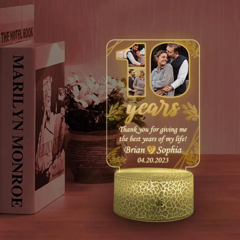 10 Years Thank You For Giving Me The Best Years Of My Life - Personalized 3D LED Light - Image 7