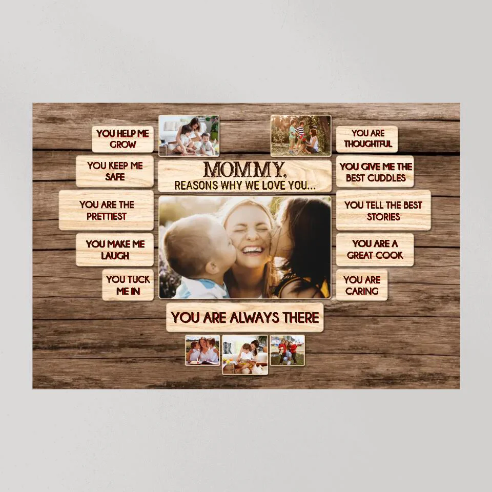 11 Reasons Why We Love Daddy/Mommy - Custom Canvas Poster - Birthday Gift For Parents Grandparents - Image 12