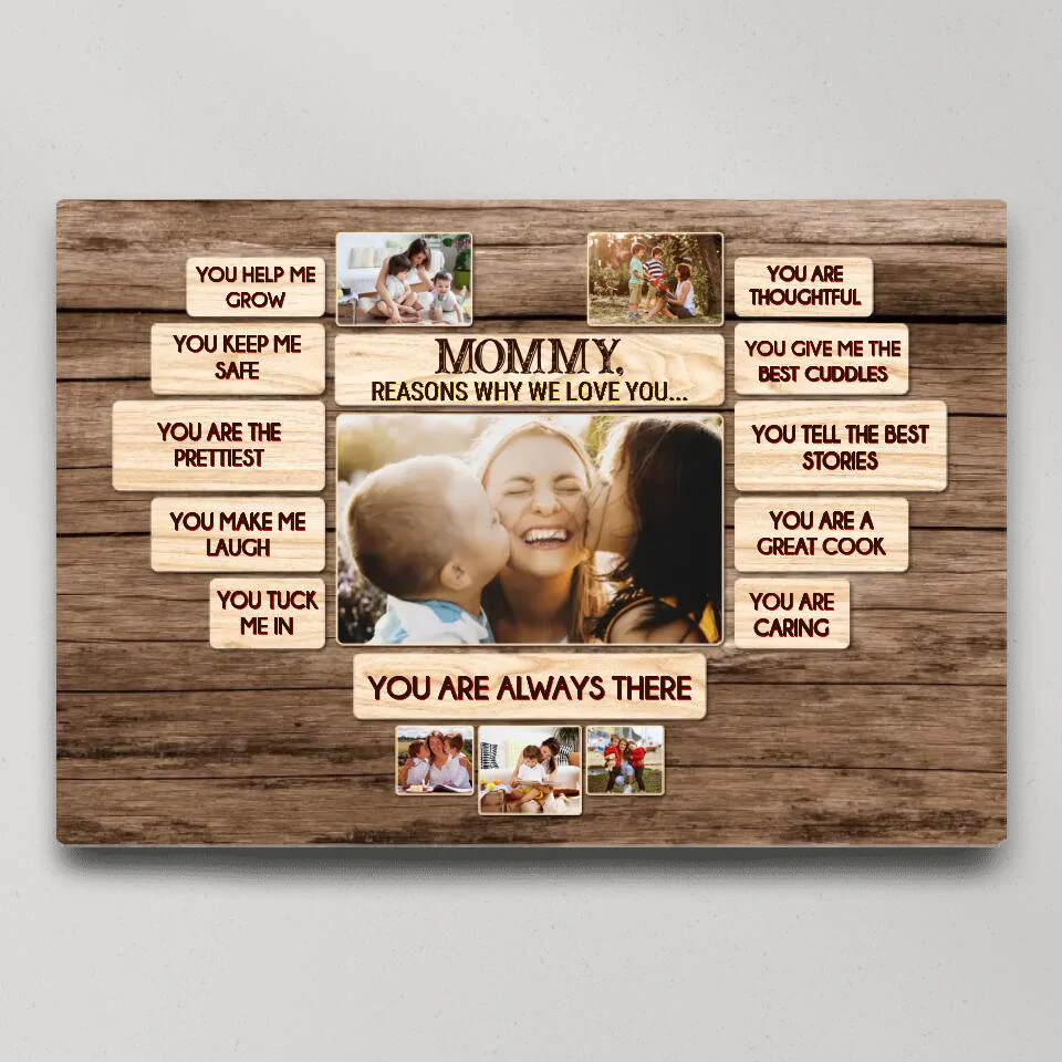 11 Reasons Why We Love Daddy/Mommy - Custom Canvas Poster - Birthday Gift For Parents Grandparents - Image 3