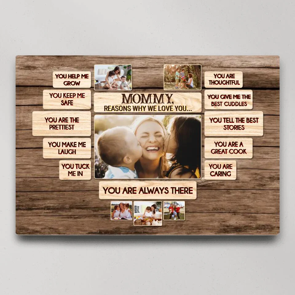 11 Reasons Why We Love Daddy/Mommy - Custom Canvas Poster - Birthday Gift For Parents Grandparents - Image 4