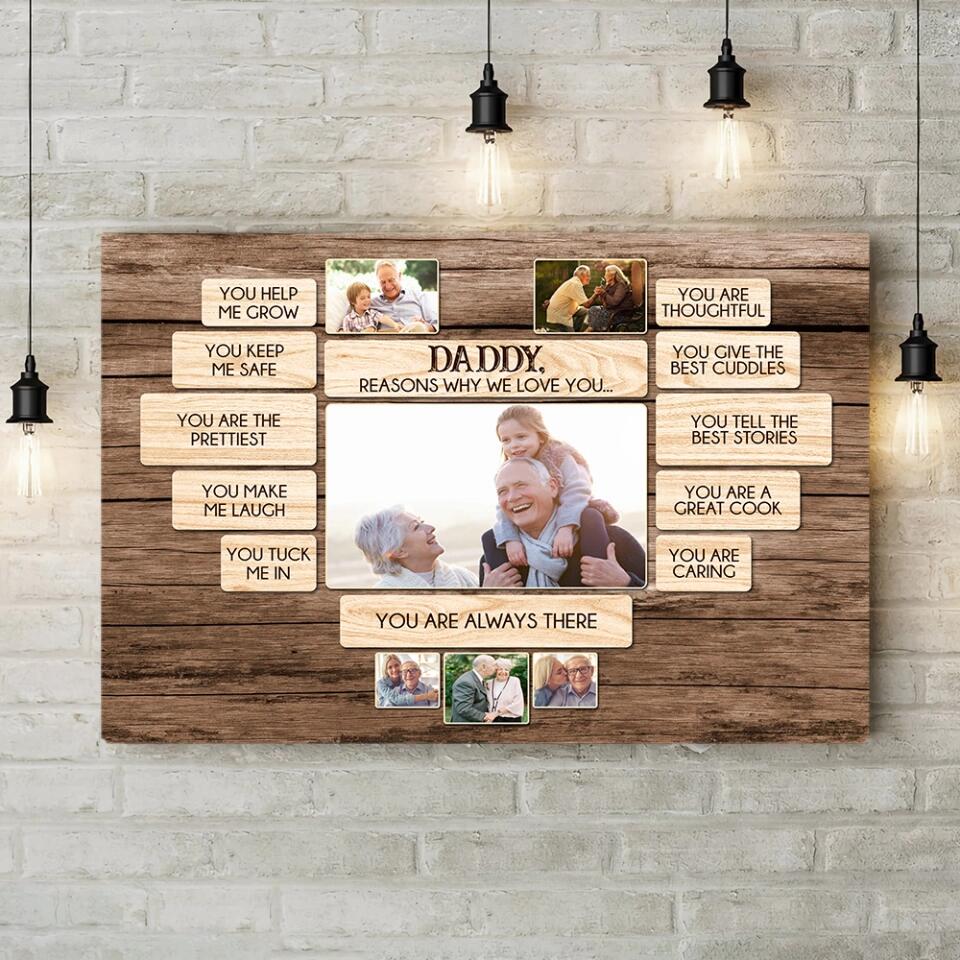 11 Reasons Why We Love Daddy/Mommy - Custom Canvas Poster - Birthday Gift For Parents Grandparents - Image 8