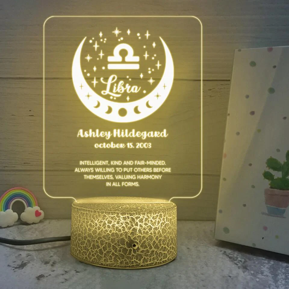 12 Zodiac Signs The Astrological Signs Personalities - Personalized LED Light - Custom Sign and Name - Image 5