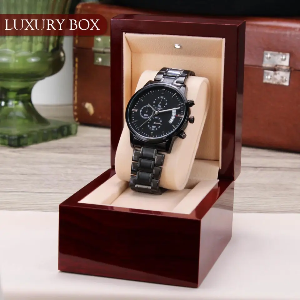 15th Anniversary Gift for Him Husband Engraved Stainless Steel Watch - Image 9