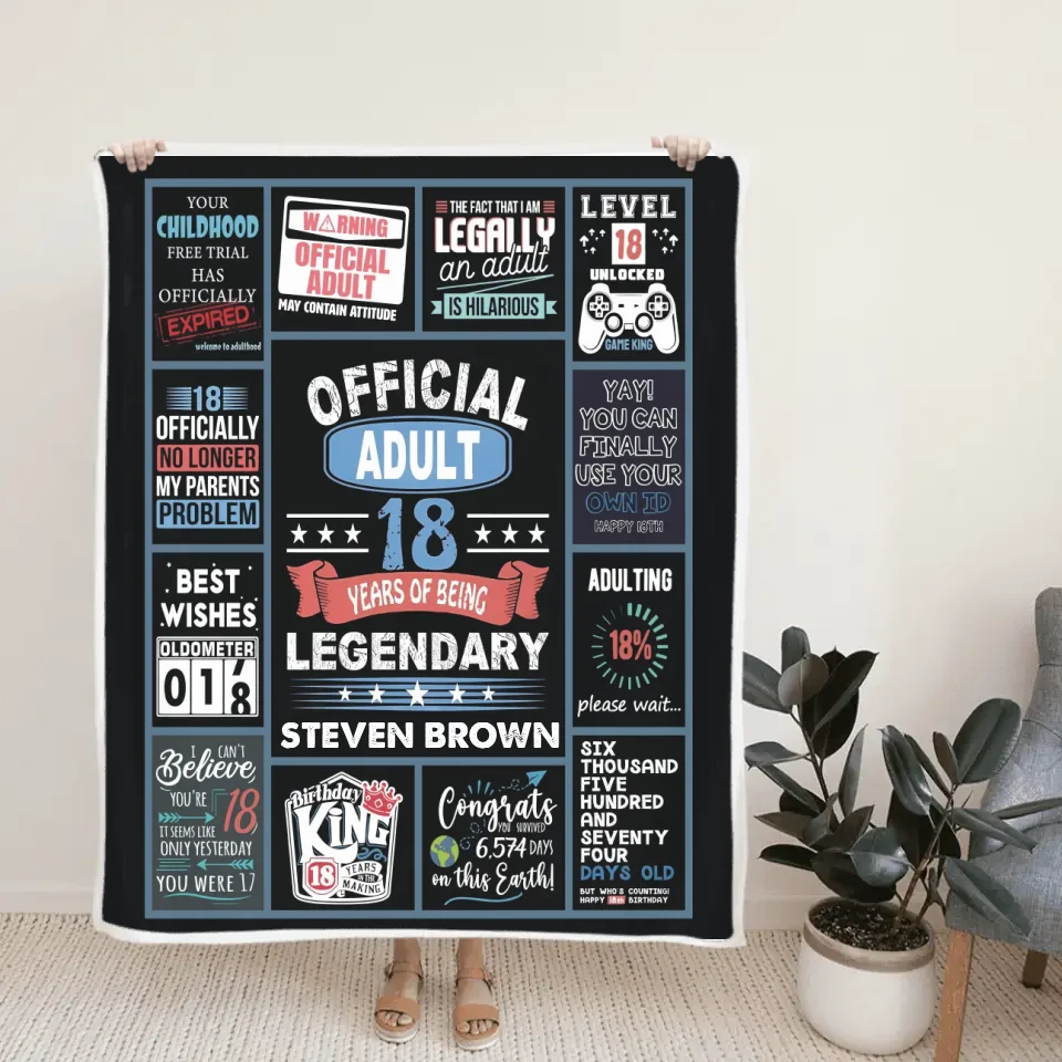 18 Year Old Boy Gifts - For Boy Turning 18 - Classic Fleece Blanket - 18th Birthday Gifts - Image 3