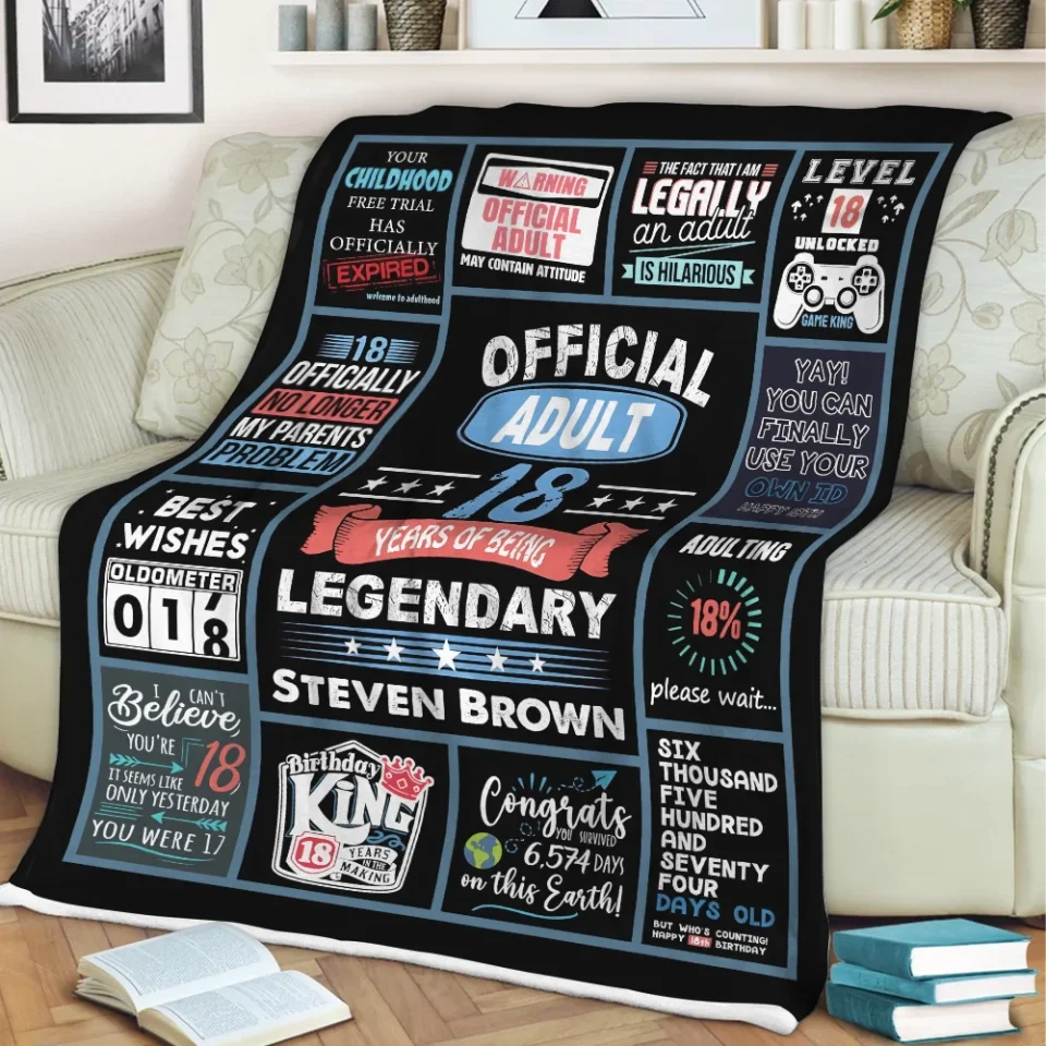 18 Year Old Boy Gifts - For Boy Turning 18 - Classic Fleece Blanket - 18th Birthday Gifts - Image 9