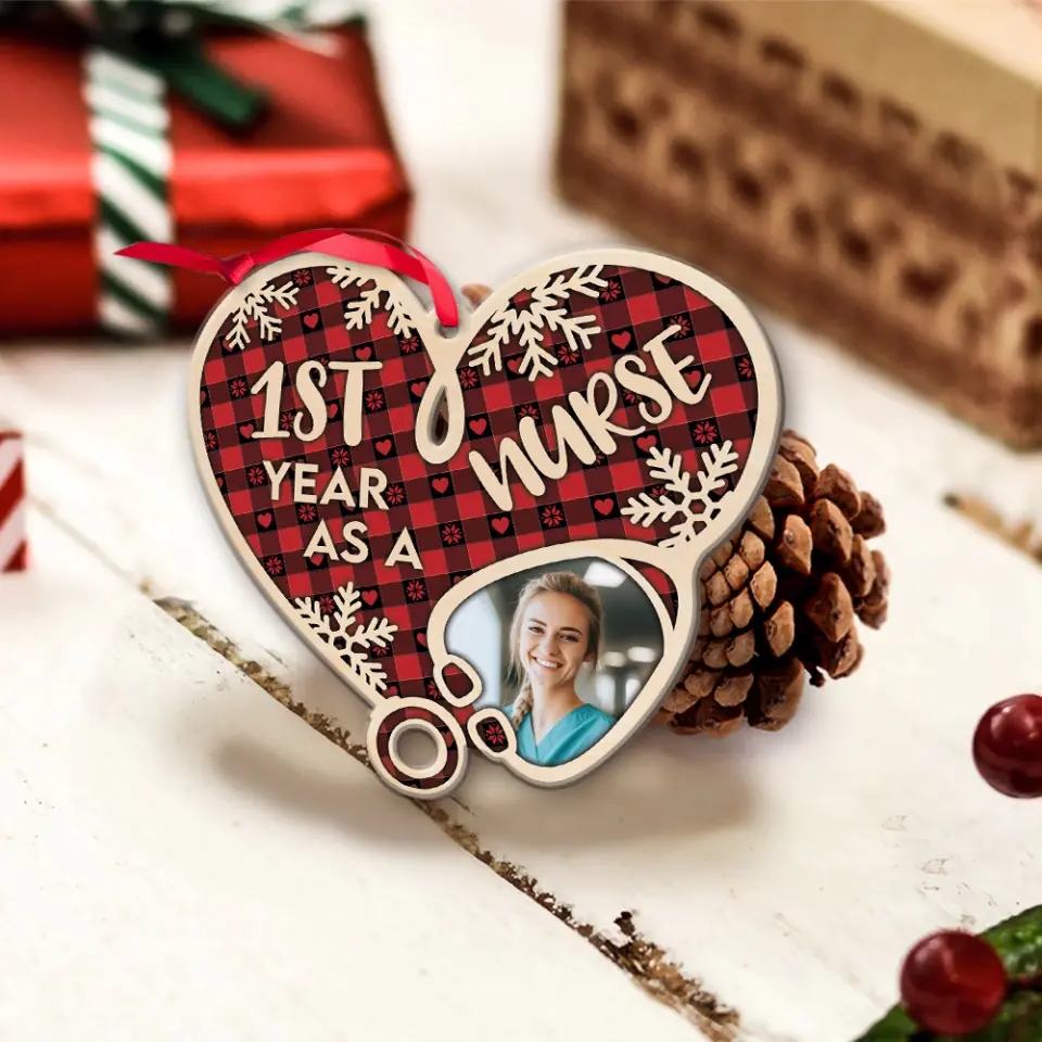 1st Year As A Nurse - Personalized Wooden Ornament - Gift For Nurse - Image 6