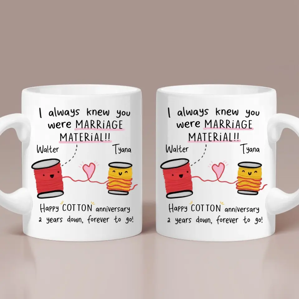 2 Years Down Forever To Go Custom Mug Anniversary Gift Couple - Image 2
