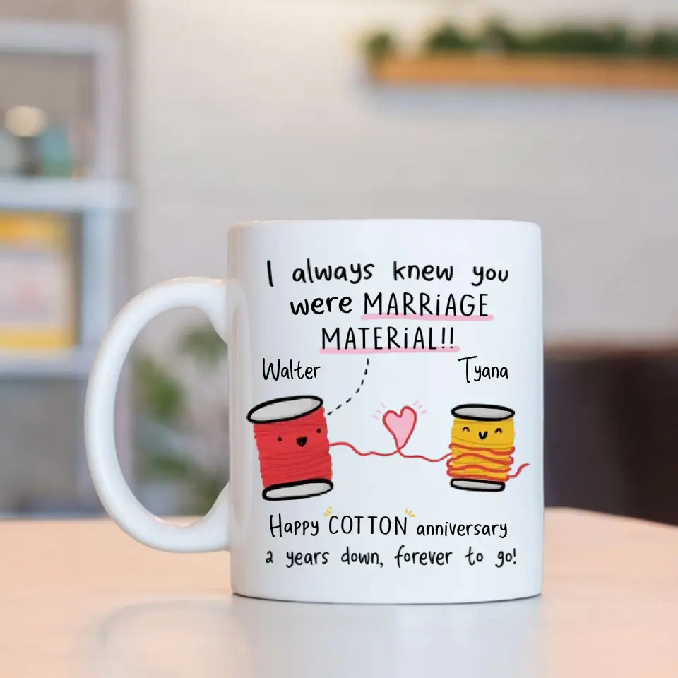2 Years Down Forever To Go Custom Mug Anniversary Gift Couple - Image 3