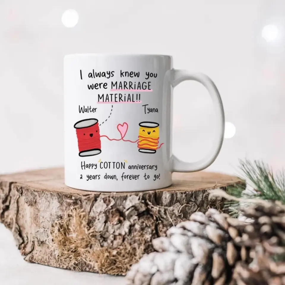 2 Years Down Forever To Go Custom Mug Anniversary Gift Couple - Image 7