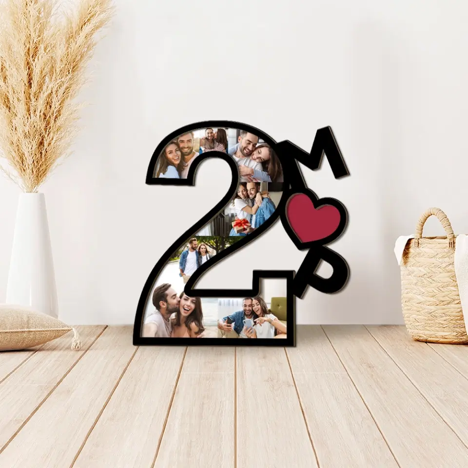 Couple Wooden Sign 2nd Anniversary Gift For Couple - 2 Years Of Anniversary Of Marriage Loving Custom Art Piece - Image 4