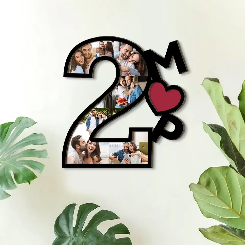 Couple Wooden Sign 2nd Anniversary Gift For Couple - 2 Years Of Anniversary Of Marriage Loving Custom Art Piece - Image 6