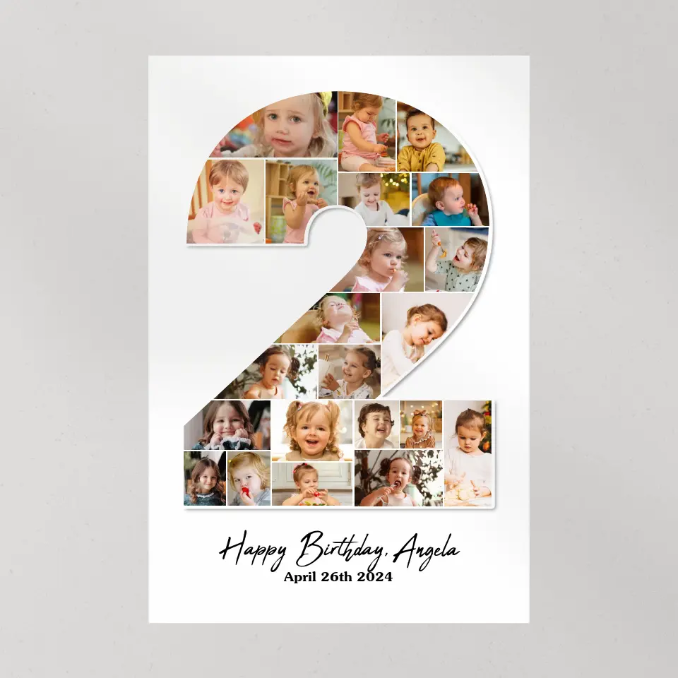 2 Years Old Birthday Gift for Girls Boys Happy Birthday Wall Art Canvas Poster for Daughter Granddaughter Niece - Image 10