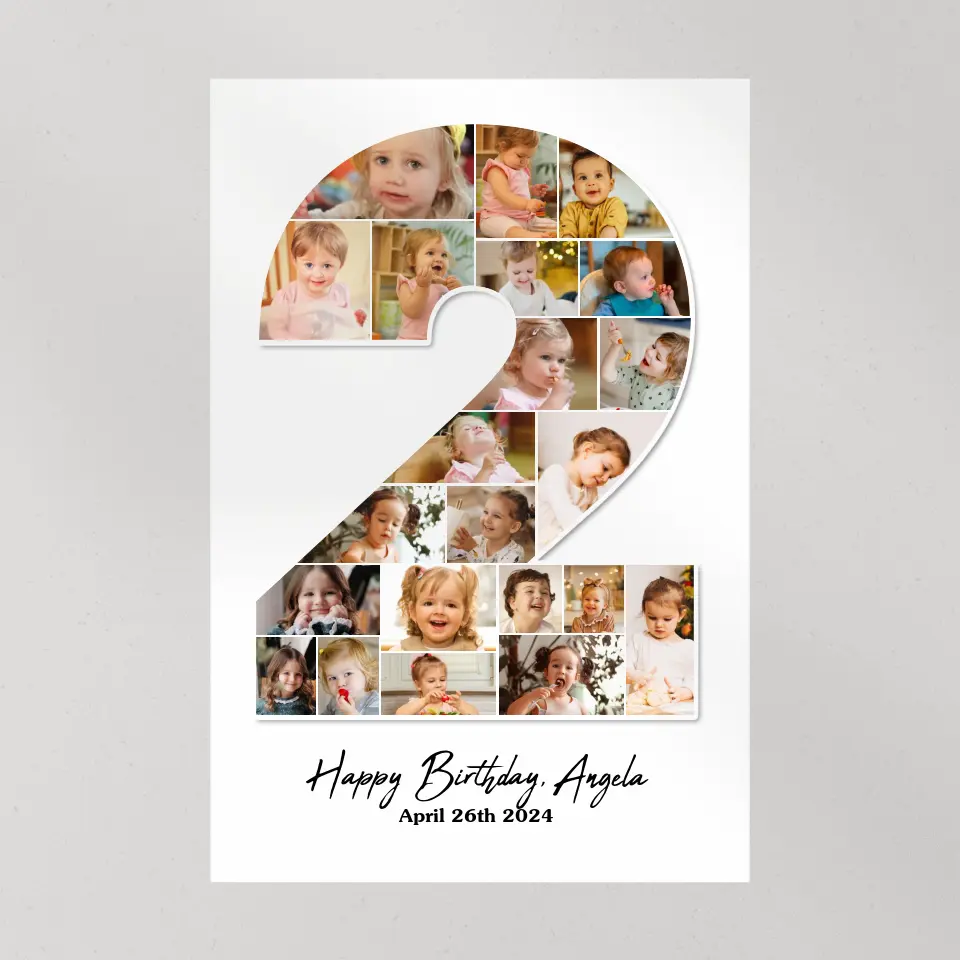 2 Years Old Birthday Gift for Girls Boys Happy Birthday Wall Art Canvas Poster for Daughter Granddaughter Niece - Image 11
