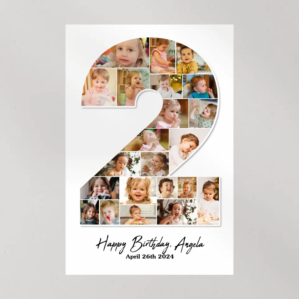 2 Years Old Birthday Gift for Girls Boys Happy Birthday Wall Art Canvas Poster for Daughter Granddaughter Niece - Image 12