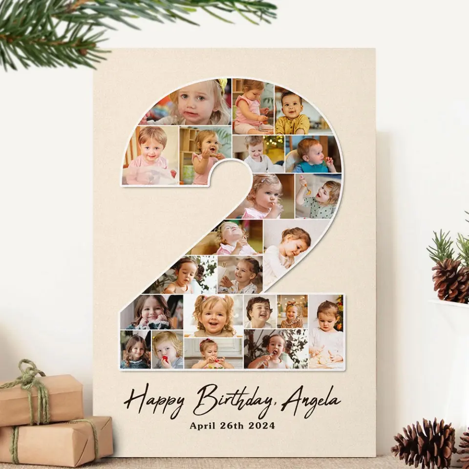 2 Years Old Birthday Gift for Girls Boys Happy Birthday Wall Art Canvas Poster for Daughter Granddaughter Niece - Image 13