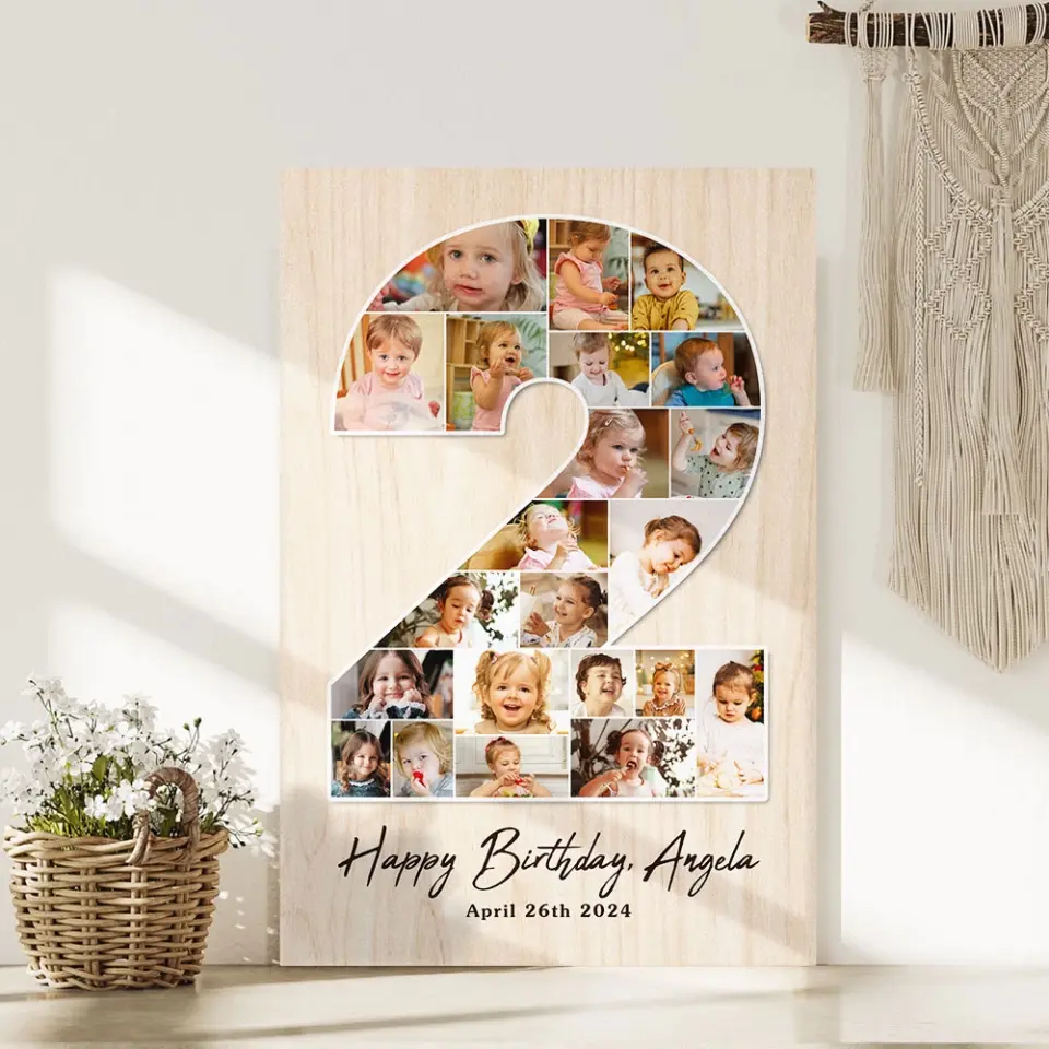 2 Years Old Birthday Gift for Girls Boys Happy Birthday Wall Art Canvas Poster for Daughter Granddaughter Niece - Image 7