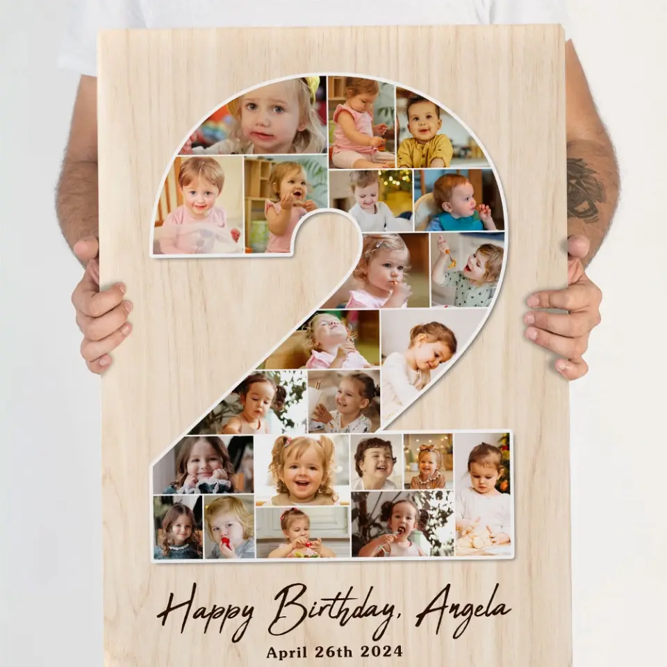 2 Years Old Birthday Gift for Girls Boys Happy Birthday Wall Art Canvas Poster for Daughter Granddaughter Niece - Image 9