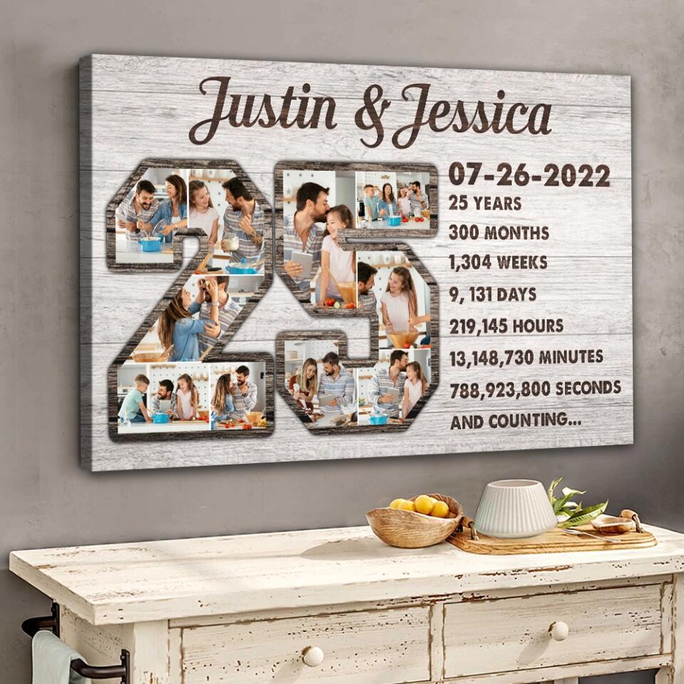 25 Years And Counting Love Story - Custom Canvas Poster - 25th Anniversary Gift For Couples - Image 4