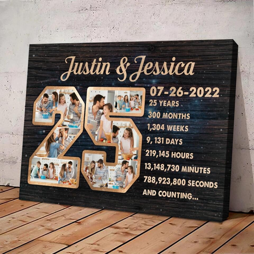25 Years And Counting Love Story - Custom Canvas Poster - 25th Anniversary Gift For Couples - Image 5