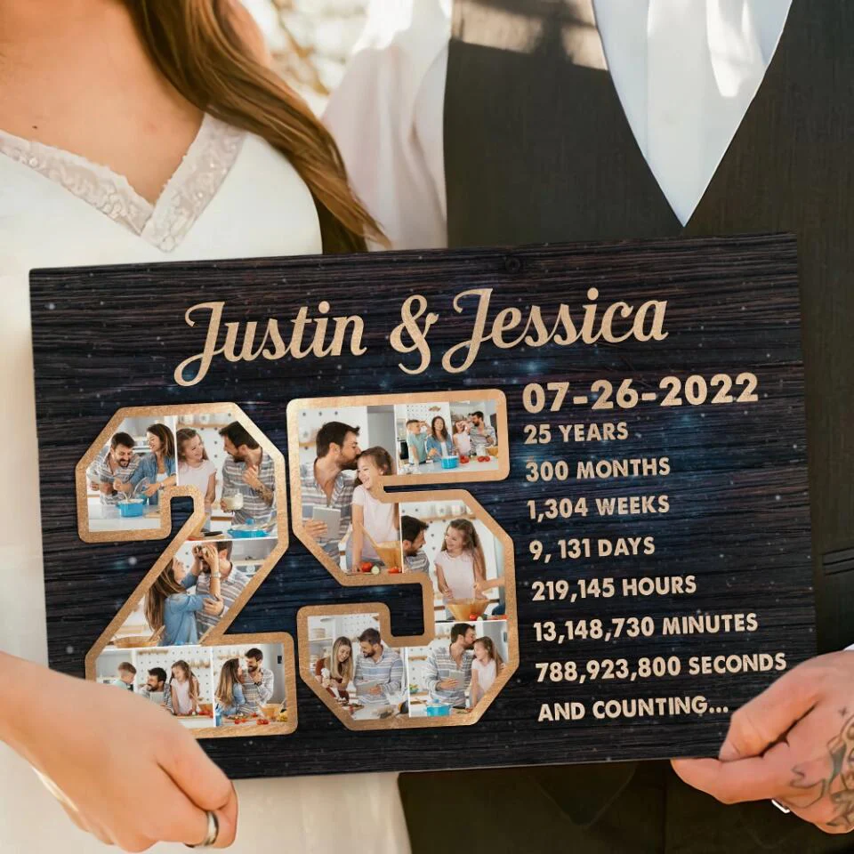 25 Years And Counting Love Story - Custom Canvas Poster - 25th Anniversary Gift For Couples - Image 6