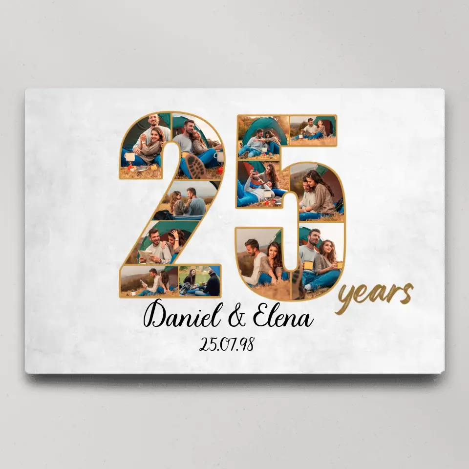 25 Years Anniversary - Canvas Wall Art - Gift For 25 Year Anniversary Birthday | 307IHPNPCA859 - Image 3