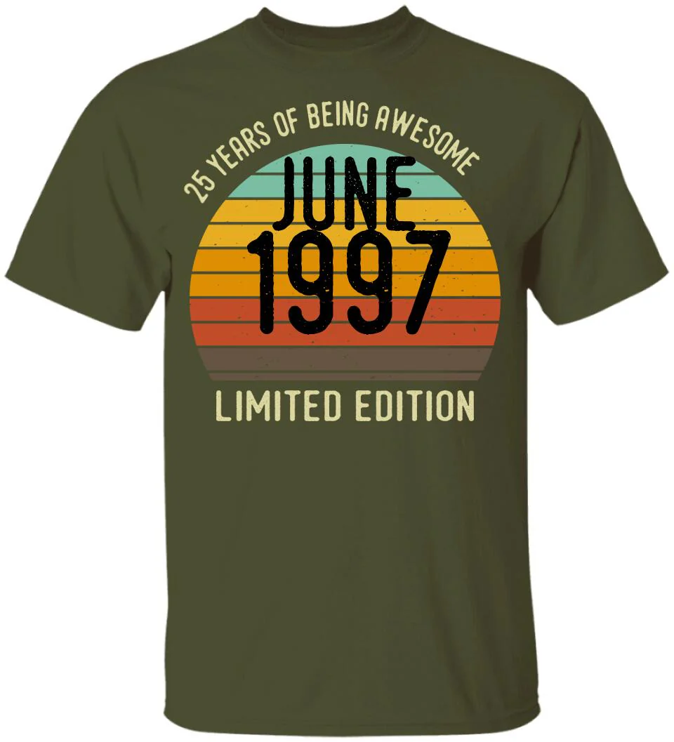 25 Years Of Being Awesome - Personalized T-shirt - Image 11