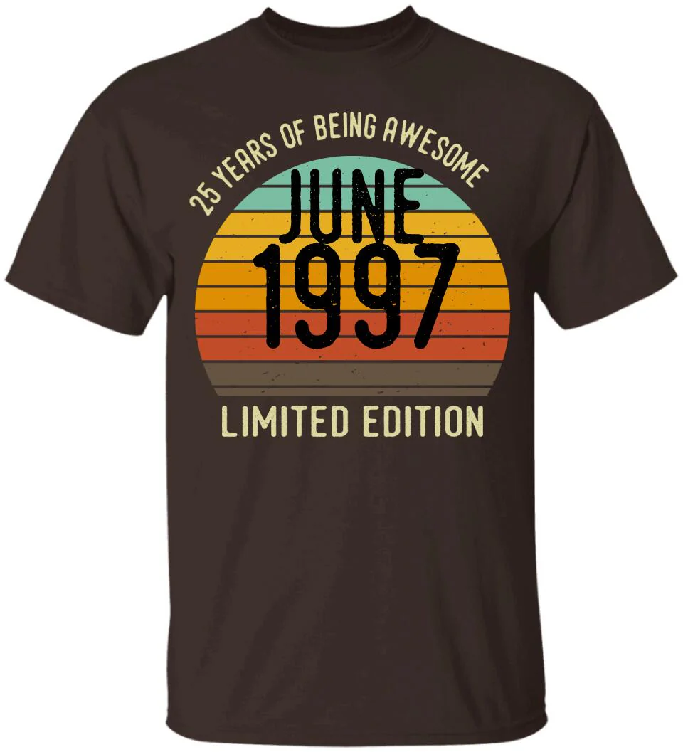 25 Years Of Being Awesome - Personalized T-shirt - Image 3