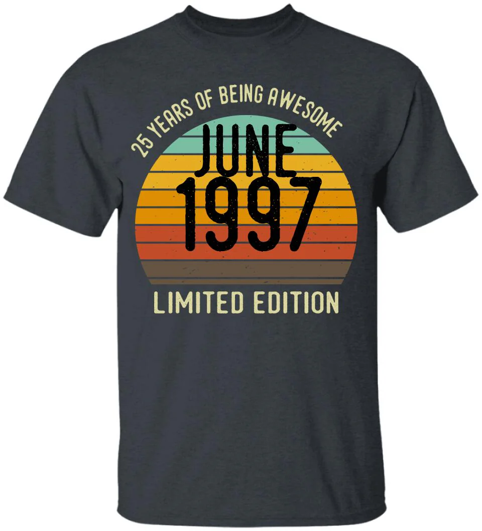 25 Years Of Being Awesome - Personalized T-shirt - Image 4