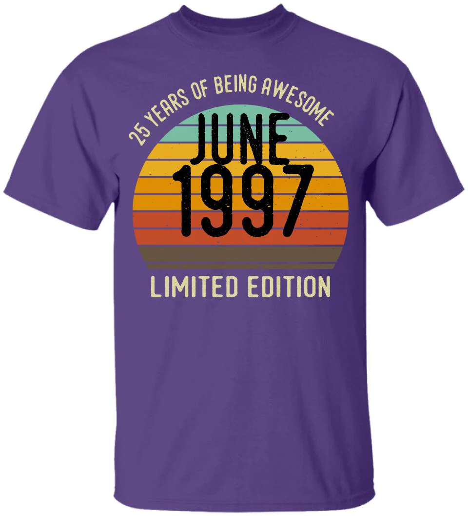 25 Years Of Being Awesome - Personalized T-shirt - Image 9