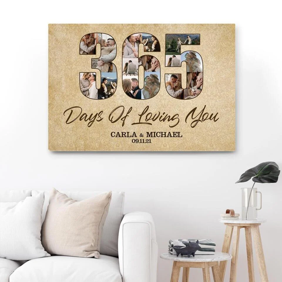 365 Days Of Loving You Custom Canvas Poster One Year Anniversary Gift - Image 12