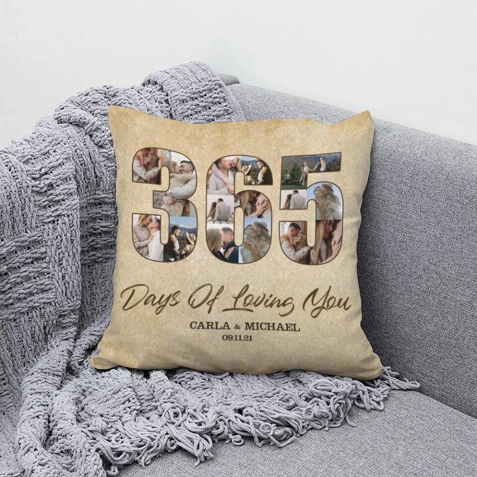 365 Days Of Loving You - Personalized Pillow - Gift for First Anniversary - Image 2