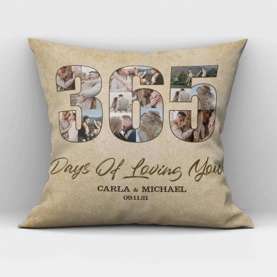 365 Days Of Loving You - Personalized Pillow - Gift for First Anniversary - Image 6
