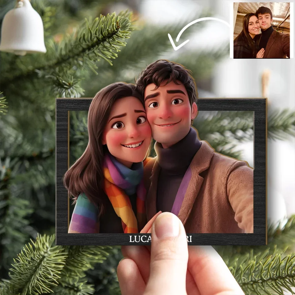 3D Cartoon Style - Personalized Wooden Ornament - Gift For Christmas - Image 3