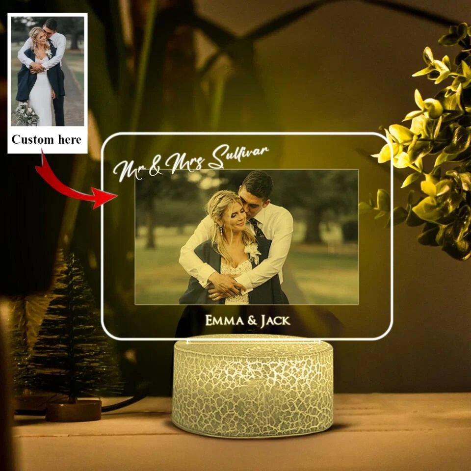 Personalized Valentine Gifts - Custom Photo Printed Night Light -  3d Lamp Photo Light for Daughter and Mom or Couples - Image 3