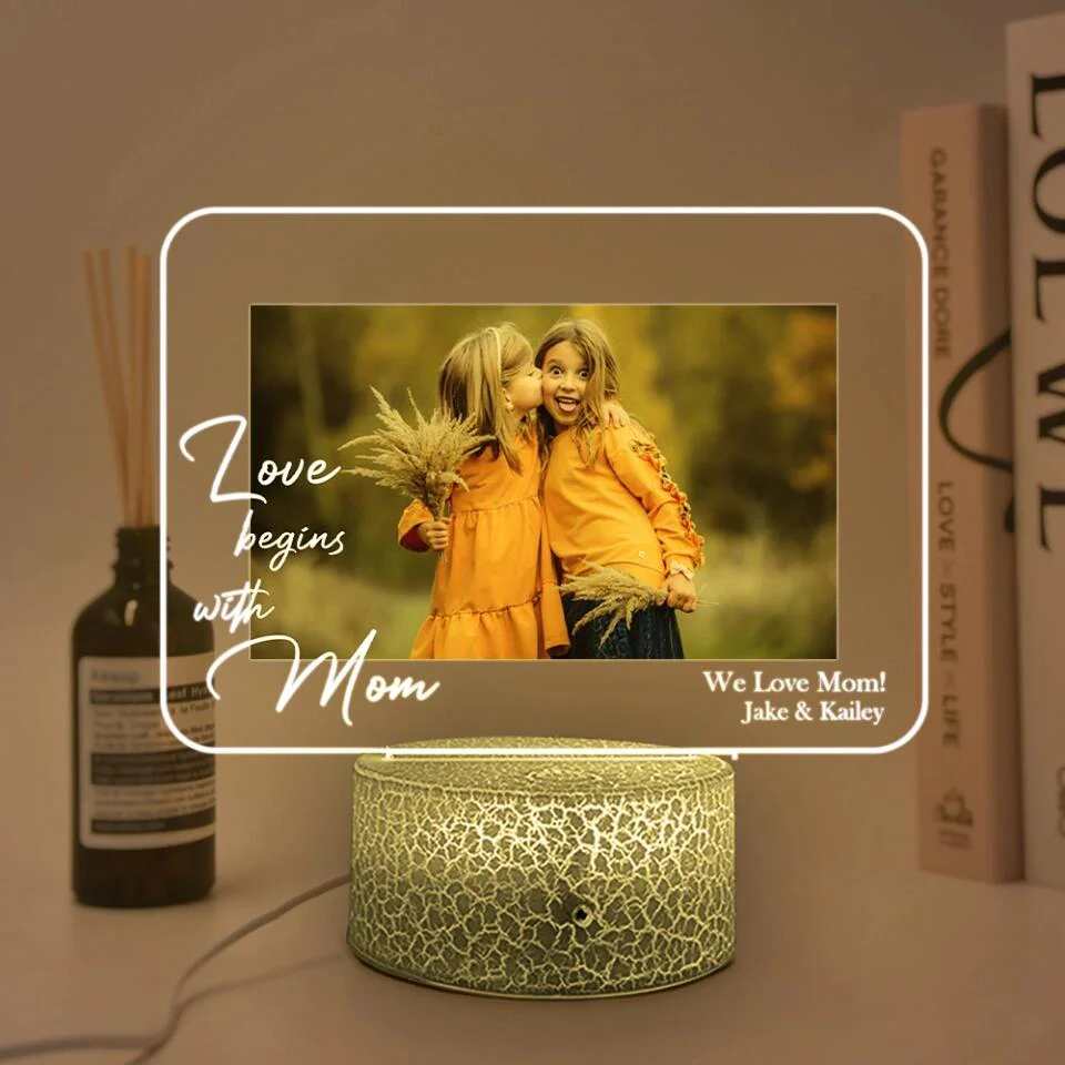Personalized Valentine Gifts - Custom Photo Printed Night Light -  3d Lamp Photo Light for Daughter and Mom or Couples - Image 5