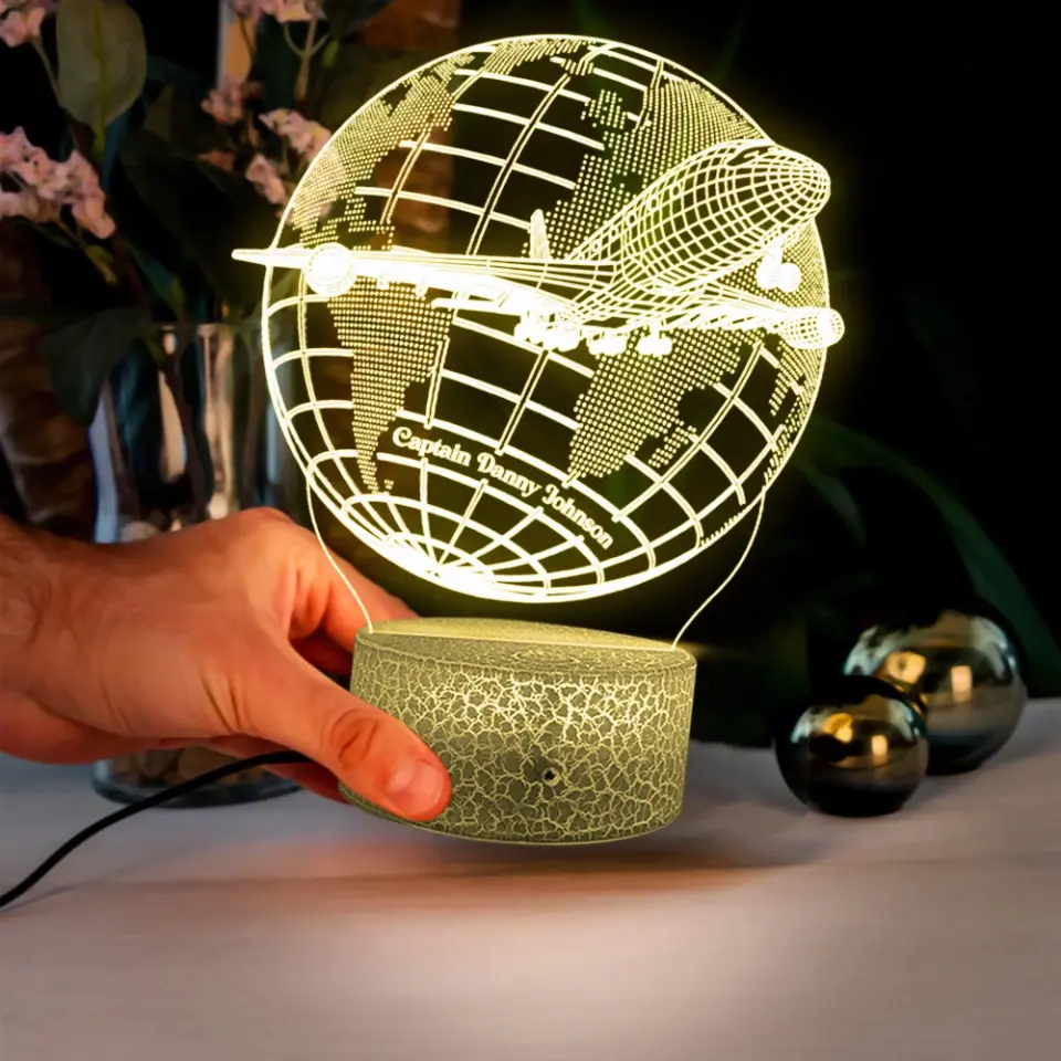 3D Passenger Airplane, Travel Plane - 3D illusion Lamp - Image 5